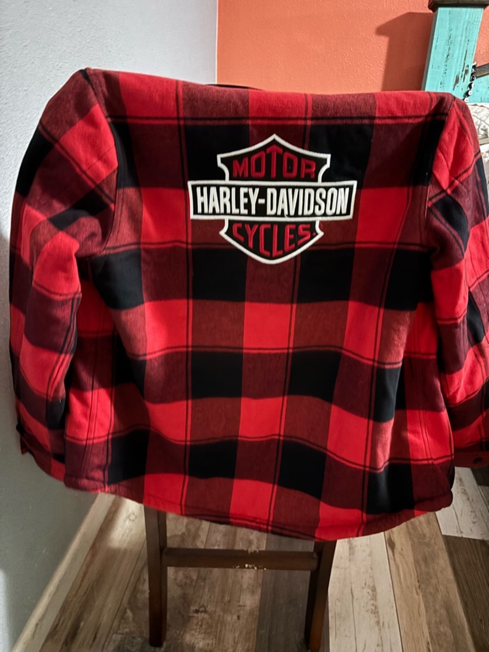 Harley-Davidson Red & Black Plaid Women’s Puffer Jacket